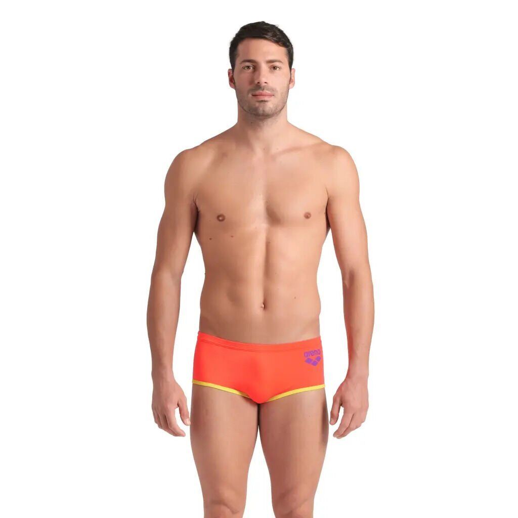 MENS ARENA ONE LOW WAIST SHORT BIGLOGO/BRIGHT CORAL-SOFT GREEN ERKEK YÜZÜCÜ MAYOSU