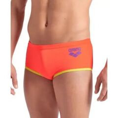 MENS ARENA ONE LOW WAIST SHORT BIGLOGO/BRIGHT CORAL-SOFT GREEN ERKEK YÜZÜCÜ MAYOSU