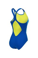 W DEPTH SWIMSUIT V BACK BLUE MULTI 36