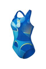 W DEPTH SWIMSUIT V BACK BLUE MULTI 38