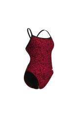 WOMEN'S SNAKESKIN SWIMSUIT CHALLENGE BACK BLACK-TEAM RED 34
