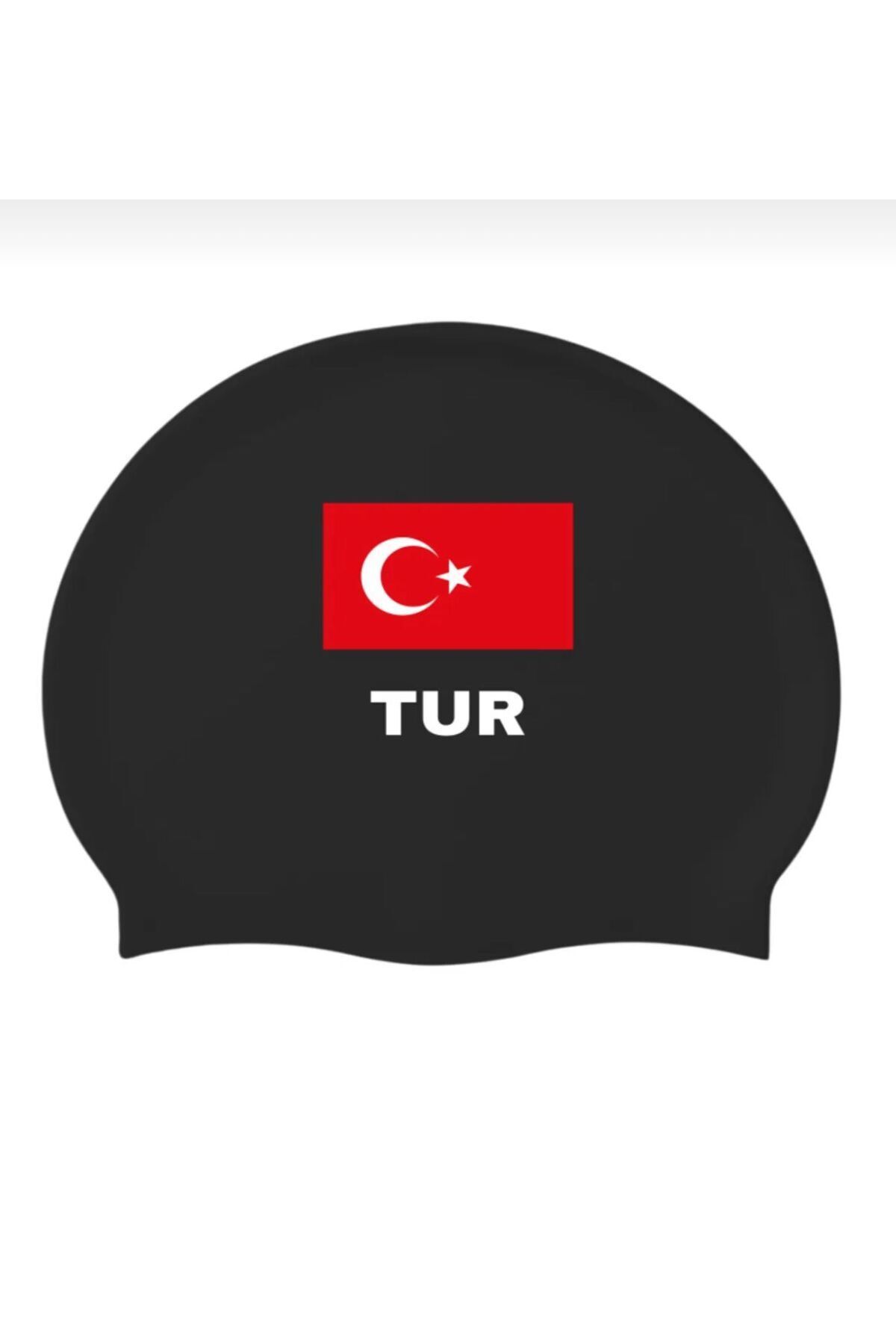 MİLLİ TAKIM BAYRAKLI SLİKON DELUXE YÜZÜCÜ HAVUZ VE DENİZ BONESİ Siyah - Tek Ebat