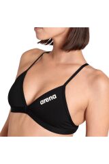 Team Swim Top Tie Back Solid Kadın Siyah Yüzücü Bikini 004768550 34
