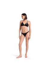 Team Swim Top Tie Back Solid Kadın Siyah Yüzücü Bikini 004768550 36
