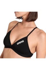 Team Swim Top Tie Back Solid Kadın Siyah Yüzücü Bikini 004768550 36