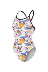 W Collage Swimsuit X-Criss Cross Back white kadın mayosu 40