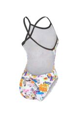 W Collage Swimsuit X-Criss Cross Back white kadın mayosu 38