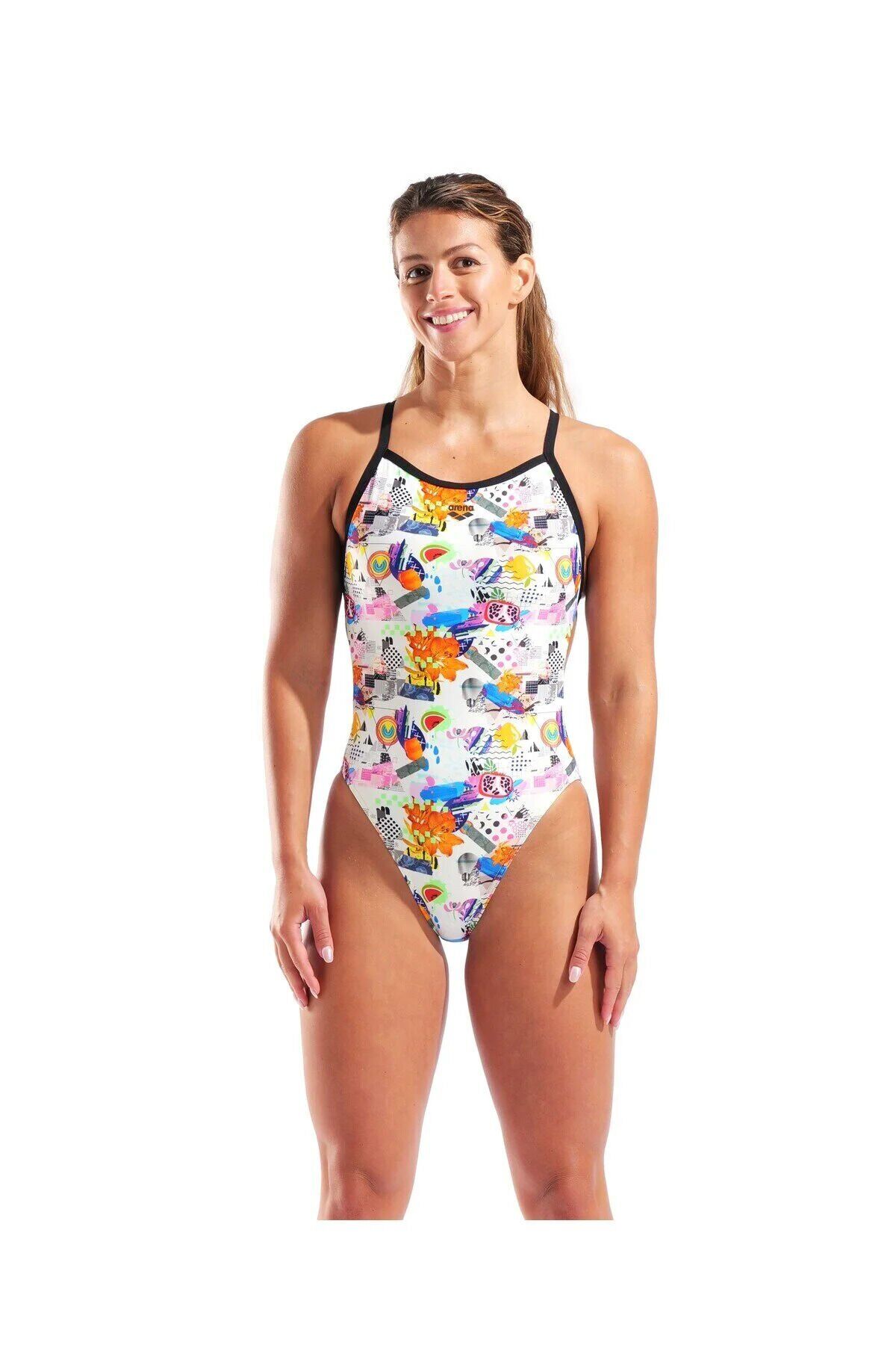W Collage Swimsuit X-Criss Cross Back white kadın mayosu 32