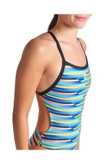 W Racing Stripe Swimsuit Xcriss Cross Kadın Antrenman Mayosu 34