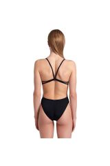Swimsuit Lace Back Solid Kadın Siyah Yüzücü Mayo 004651501 38