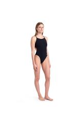 Swimsuit Lace Back Solid Kadın Siyah Yüzücü Mayo 004651501 40