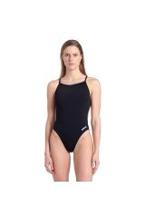 Swimsuit Lace Back Solid Kadın Siyah Yüzücü Mayo 004651501 34