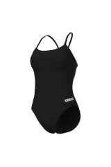 Swimsuit Lace Back Solid Kadın Siyah Yüzücü Mayo 004651501 34