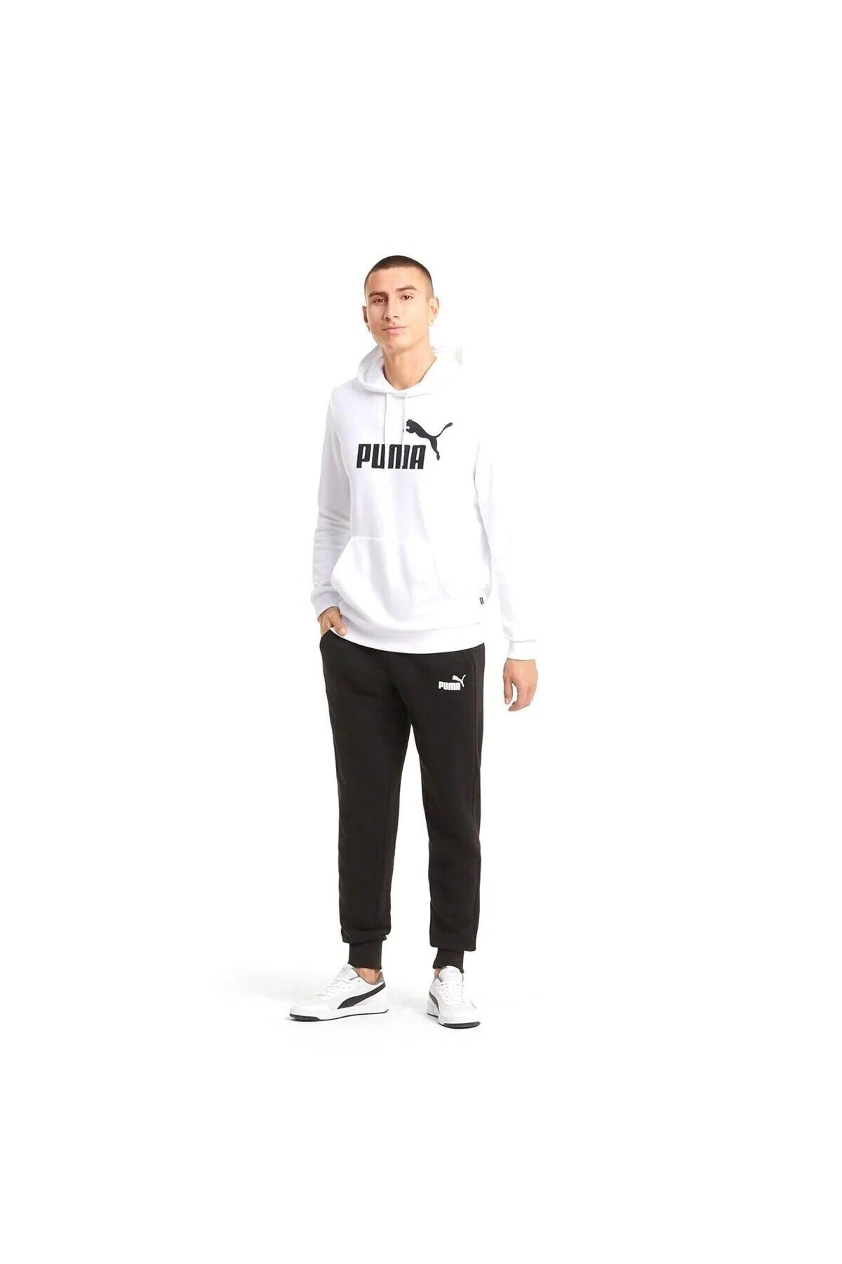 Essential Big Logo Hoodie Tr Erkek Beyaz Günlük Stil Sweatshirt 58668802