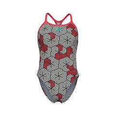 WOMEN'S ARENA GEOMETRY SWIMSUIT SWIM KADIN YÜZÜCÜ MAYOSU(F BEDEN)