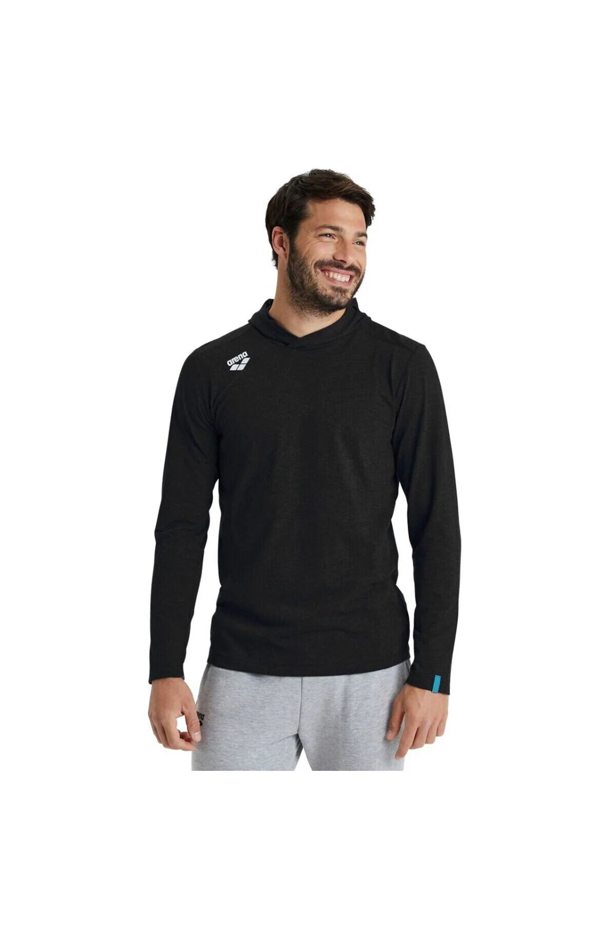 Team Hooded Panel Erkek KOYU FÜME RENK Günlük Stil T-Shirt 004903555 L