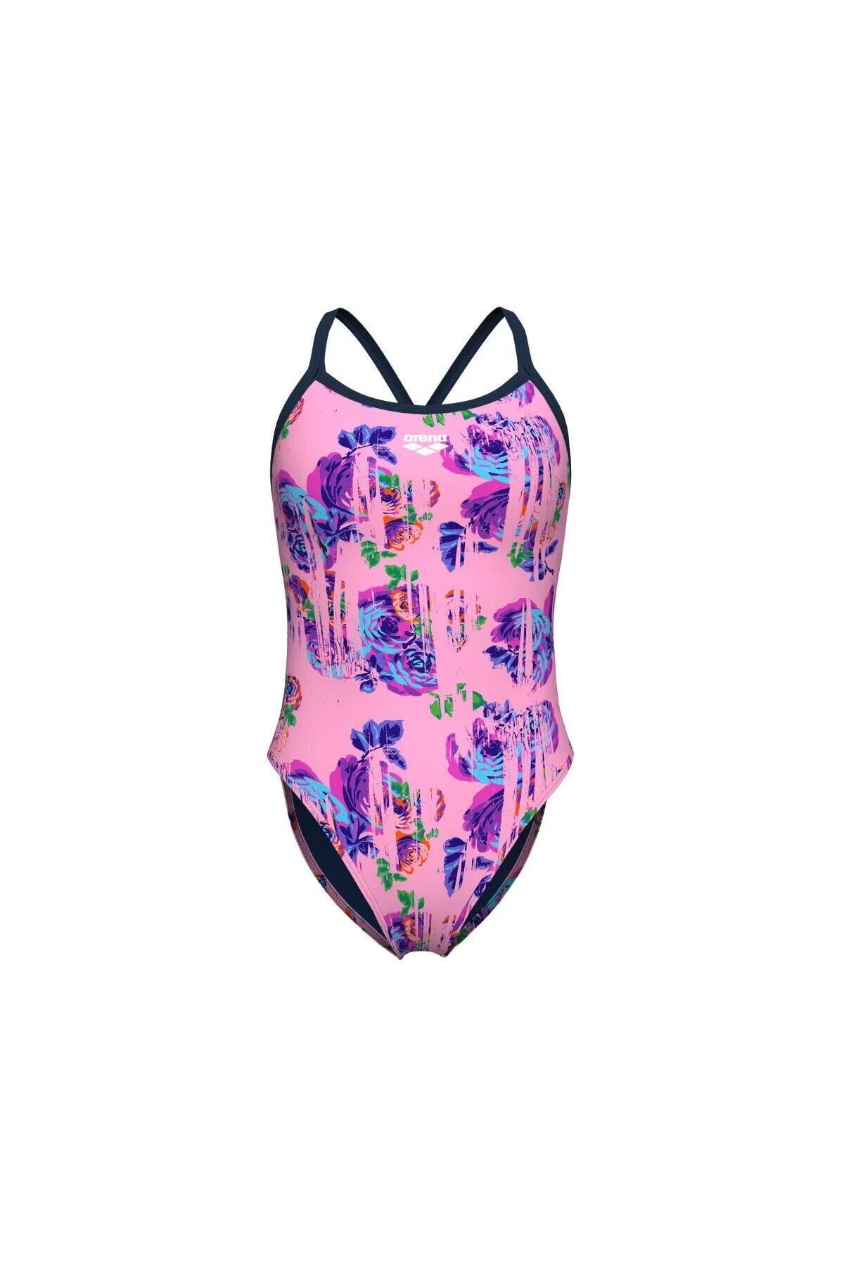 WOMEN'S ARENA ROSE TEXTURE SWIMSUIT XCROSS BACK KADIN YÜZÜCÜ MAYOSU
