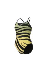 WOMEN'S ARENA MULTI STRIPES SWIMSUIT LACE BACK KADIN YÜZÜCÜ MAYOSU