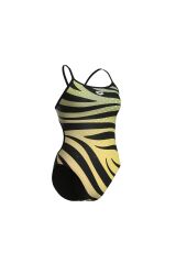 WOMEN'S ARENA MULTI STRIPES SWIMSUIT LACE BACK KADIN YÜZÜCÜ MAYOSU