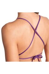Team Swim Top Tie Back Solid Kadın Mor Yüzücü Bikini 004768930 36