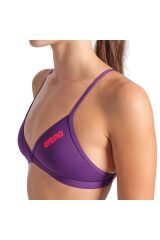 Team Swim Top Tie Back Solid Kadın Mor Yüzücü Bikini 004768930 40