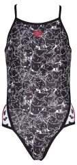 G B/W KITTIES JR SUPER FLY BACK ONE PİECE ARENA KIZ ÇOCUK MAYOSU