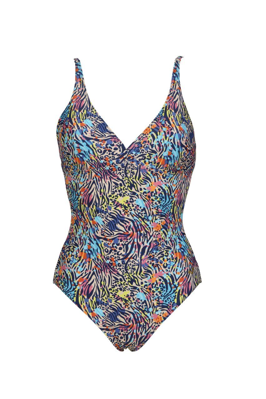Arena W Printed V Neckline One Piece Kadın Yüzücü