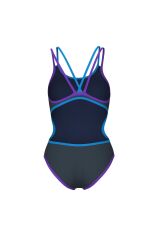 One Double Cross Back One Piece Kadın Gri Yüzücü Mayosu 004732598