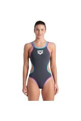 One Double Cross Back One Piece Kadın Gri Yüzücü Mayosu 004732598