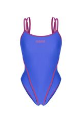Solid Swimsuit Double Cross Back Kadın Yüzücü Mayo