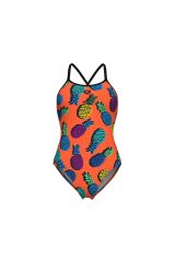 Pineapples Swimsuit Tie Back Kadın Yüzücü Mayo