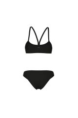 WOMEN'S BIKINI BANDEAU SOLID BLACK-WHITE 36