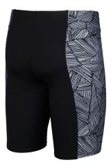 MEN'S ARENA OVERVIEW SWIM JAMMER BLACK WHITE MULTI