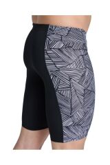 MEN'S ARENA OVERVIEW SWIM JAMMER BLACK WHITE MULTI