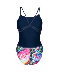 ARENA WOMEN'S SWIMSUIT LACE BACK ALLOVER KADIN YÜZÜCÜ MAYOSU