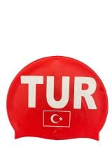 Milli Takım Türkiye Bonesi Kırmızı Slikon Yüzücü Ve Deniz Bonesi
