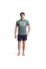 Solid Cotton Erkek Gri Günlük Stil T-Shirt 006390600