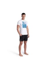 Solid Cotton Erkek Mavi Günlük Stil T-shirt 006390580