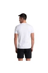 Solid Cotton Erkek Mavi Günlük Stil T-shirt 006390580