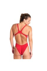 Team Swimsuit Swim Tech Solid Kadın Kırmızı Yüzücü Mayosu 004763450