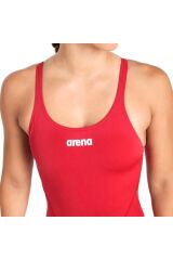 Team Swimsuit Swim Tech Solid Kadın Kırmızı Yüzücü Mayosu 004763450