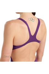 Team Swimsuit Swim Tech Solid Kadın Mor Yüzücü Mayosu