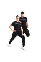 Cotton Unisex Siyah Günlük Stil T-shirt 005336500
