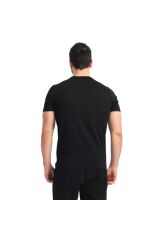Cotton Unisex Siyah Günlük Stil T-shirt 005336500