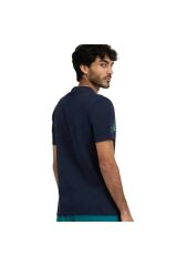 Logo Cotton Erkek Mavi Günlük Stil T-shirt 005336706
