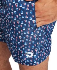 Arena Beach Short Allover Navy Multı Erkek Deniz Şortu Lacivert