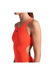 Team Swimsuit Swim Tech Solid Kadın Turuncu Yüzücü Mayosu 004763300