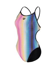 WOMEN'S ARENA CIRCLE STRIPE SWIMSUIT LACE BACK KADIN YÜZÜCÜ MAYOSU