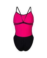 WOMEN'S ARENA CIRCLE STRIPE SWIMSUIT LACE BACK KADIN YÜZÜCÜ MAYOSU