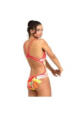 Tropic Swimsuit Lace Back Kadın Kırmızı Yüzücü Mayosu 36